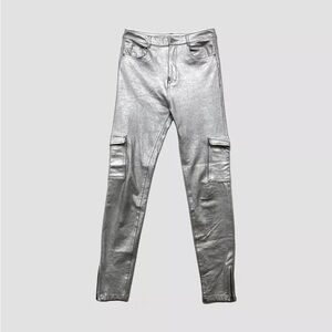 Silver Metallic‎ Cargo Pants Pull & Bear